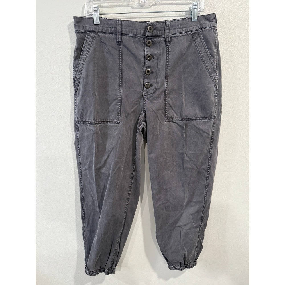 Madewell Jeans Men's 31 Black Denim Dark Wash Tapered Fit Elastic Waist 5 Button
